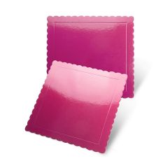 Plato cuadrado ondulado fucsia 25 cm - Pastkolor