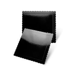 Plato cuadrado ondulado negro 20 cm - Pastkolor