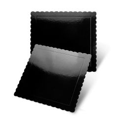 Plato cuadrado ondulado negro 30 cm - Pastkolor
