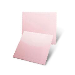 Plato cuadrado ondulado rosa bebé 20 cm
