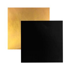 Plato cuadrado negro y dorado 22,5 cm - Pastkolor