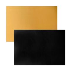 Plato rectangular negro y dorado 30 x 25 cm - Pastkolor