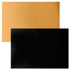 Plato rectangular negro y dorado 40 x 30 cm - Pastkolor