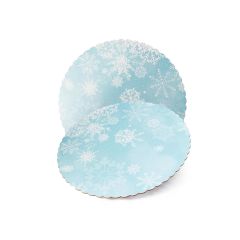 Plato redondo ondulado copos de nieve 20 cm