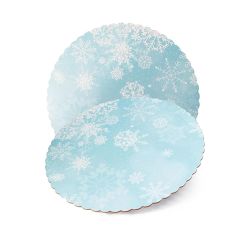 Plato redondo ondulado copos de nieve 25 cm
