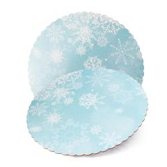 Plato redondo ondulado copos de nieve 30 cm