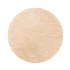 Plato redondo ondulado madera clara 20 cm - Azucren