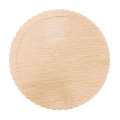 Plato redondo ondulado madera clara 25 cm - Azucren