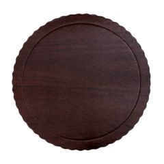 Plato redondo ondulado madera oscura 25 cm