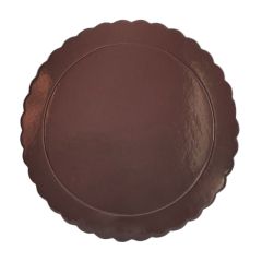 Plato redondo ondulado marrón 30 cm
