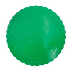 Plato redondo ondulado verde metalizado 30 cm
