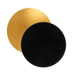 Plato redondo negro y dorado 17,5 cm