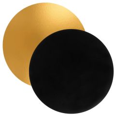 Plato redondo negro y dorado 30 cm - Pastkolor