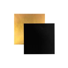 Platos cuadrados negros y dorados 10 cm (10) - Pastkolor
