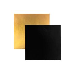 Platos cuadrados negros y dorados 12,5 cm (10) - Pastkolor
