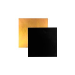 Platos cuadrados negros y dorados 7,5 cm (10) - Pastkolor