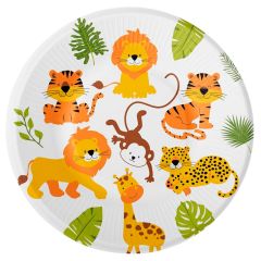 Platos de papel animales de la selva 23 cm (8) - Conver Party