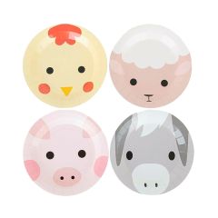 Platos de papel pequeños animales de granja 19 cm (8) - My Little Day