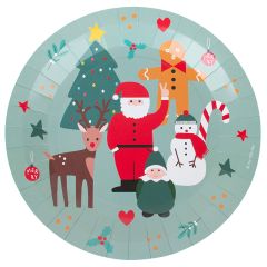 Platos de papel personajes de Navidad 22 cm (8) - My Little Day