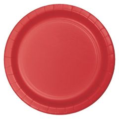 Platos de papel rojos 23 cm (8) - Conver Party