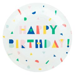 Platos de papel Happy Birthday 22 cm (8) - My Little Day