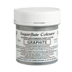 Purpurina en polvo plata grafito 25 g - Sin gluten - Sugarflair