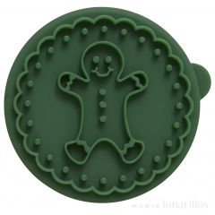 Sello de silicona con mango para galletas Muñeco de jengibre 7 cm - Birkmann