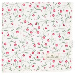 Servilleta de algodón con encaje Maise White 40 cm - GreenGate