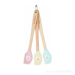 Mini espátulas silicona madera 21 cm (3) - Kitchen Craft