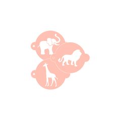 Stencils de elefante, león y jirafa 9 cm (3) - TodoStencil