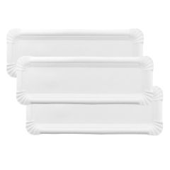Bandejas de cartón estucadas blancas 12,5 x 38 cm (100)
