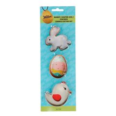 Cortadores conejo, huevo y gallina Pascua - Wilton