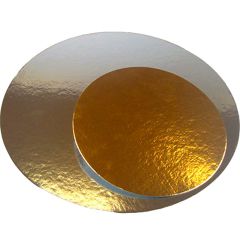 Platos redondos para tarta dorado y plateado 40,5 cm (3)