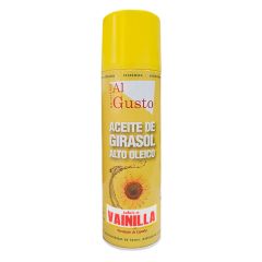 Spray antiadherente de aceite de girasol sabor vainilla 500 ml - Sin gluten - Aerosoles al Gusto