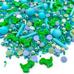 Sprinkles azul, verde y plata Jurassic Party 90 g - Happy Sprinkles