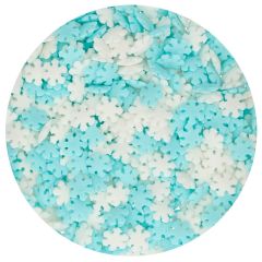 Sprinkles copos de nieve blancos y azules 50 g - Funcakes
