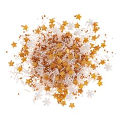 Sprinkles estrellas y copos de nieve Navidad 100 g - Sin gluten - Dekora