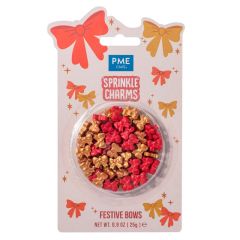 Sprinkles lazos de regalo rojos y dorados de azúcar Navidad 25 g - PME