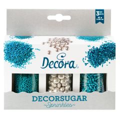 Sprinkles Mix metalizados azul y plata 85 g (3) - Decora