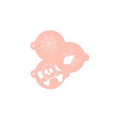 Stencils de telaraña, calavera y araña 9 cm (3) - TodoStencil