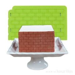 Molde silicona para fondant lateral Ladrillos - Marvelous