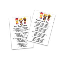 Tarjeta para roscón de Reyes castellano/catalán