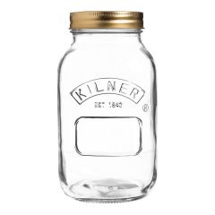 Tarro de cristal con tapa metálica dorada para sellado al vacío 1 litro - Kilner