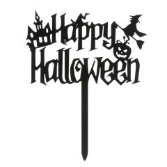 Topper bruja Happy Halloween 14 cm - Dekora
