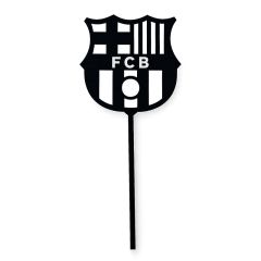 Topper para tartas negro escudo del Barcelona 8 cm 
