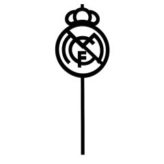 Topper para tartas negro escudo del Real Madrid 8 cm 