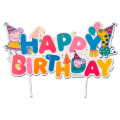 Topper Happy Birthday Peppa Pig 17 cm - Dekora
