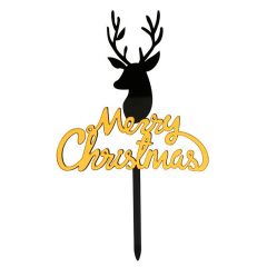 Topper reno Merry Christmas 10,5 cm - Dekora