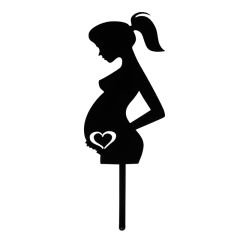 Topper silueta mujer embarazada 11,5 cm - Dekora