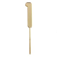 Topper número "1" acrílico dorado efecto espejo 8 cm